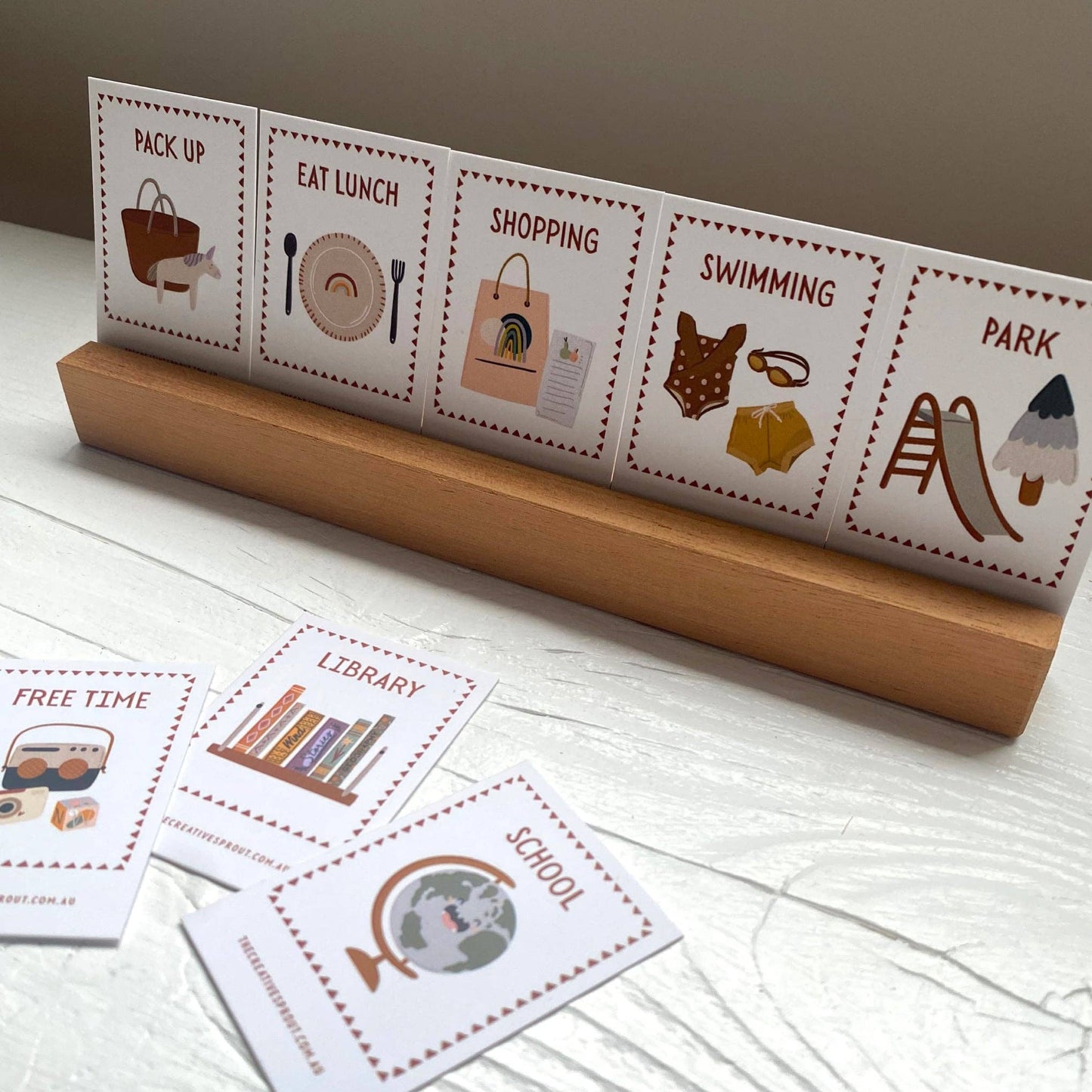 Compact 72 Daily Routine Cards & Display Stand
