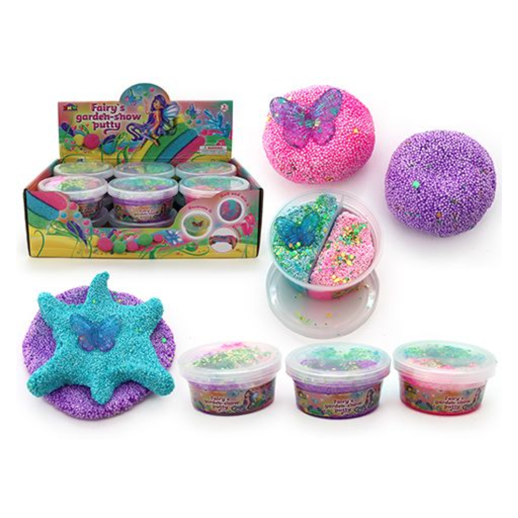 fair garden snow putty display with images of the putty out of the containers