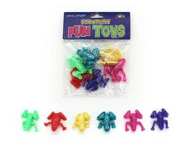 image of stretchy frogs in packaging on a white background