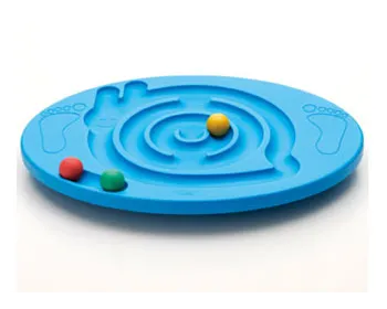 Blue weplay maze balanceing board toy with 3 different coloured balls
